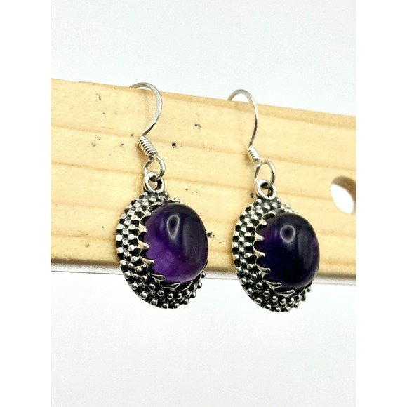 Amethyst‎ Sterling Silver Earrings - Picture 2 of 8